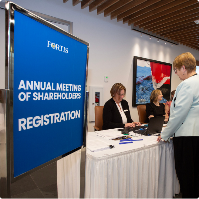 AGM sign and registration desk