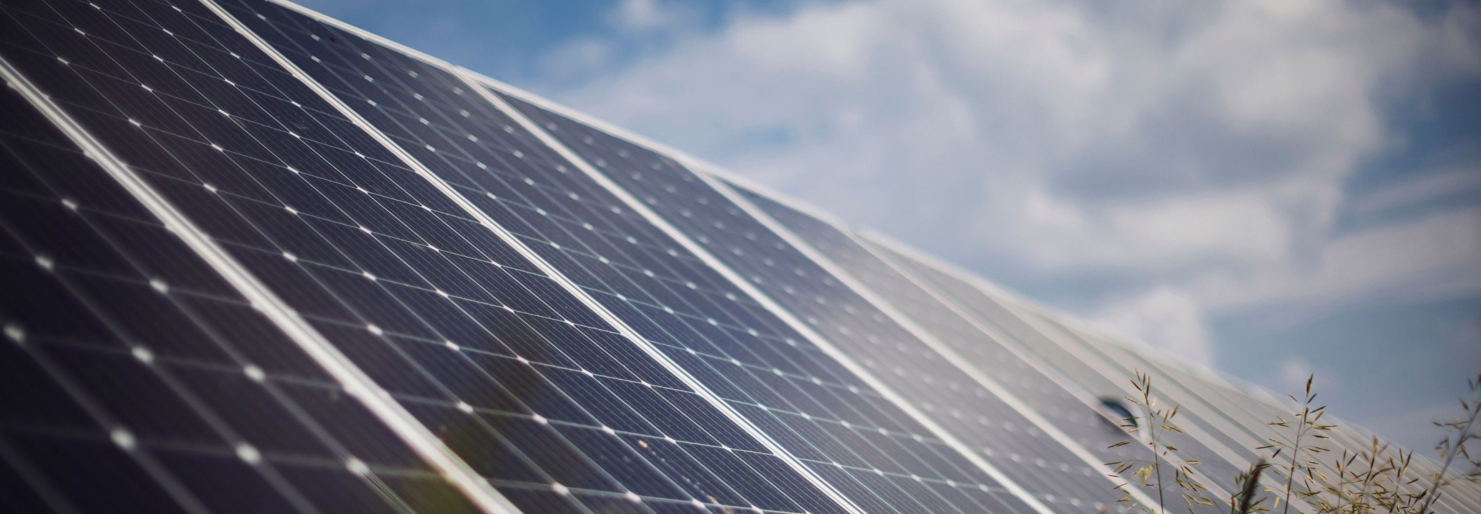 Solar panel with a blue sky in the background